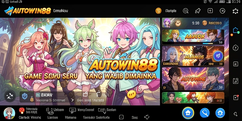 Tampilan gameplay seru dari AUTOWIN88 dengan karakter Anime.