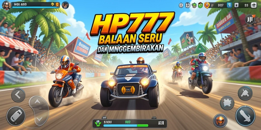 Tampilan grafis menawan saat balapan di HP777.