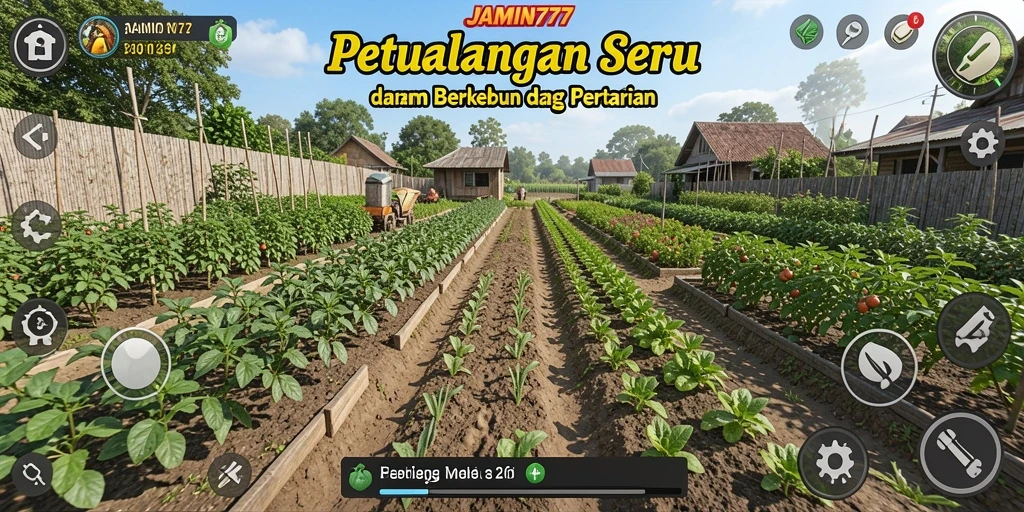 Tampilan gameplay seru di JAMIN777 dengan berbagai aktivitas bertani.