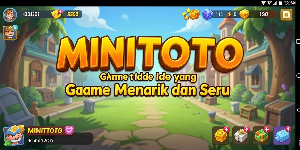 Screenshot gameplay MINITOTO menampilkan karakter dan sistem pengumpulan sumber daya.