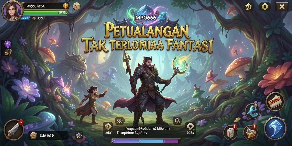 Tampilan gameplay MPO666 dengan karakter yang menjelajahi dunia yang luas.