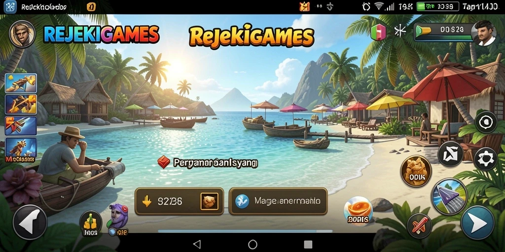 Tampilan gameplay yang mengasyikkan dan penuh warna di REJEKIGAMES.