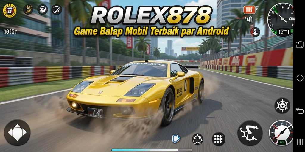 Tampilan gameplay seru dalam balapan mobil cepat di ROLEX878.