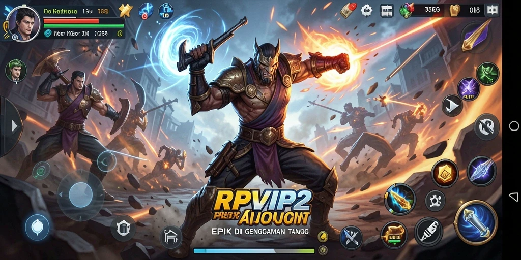 Screenshot RPVIP2 menampilkan aksi pertarungan yang mendebarkan.