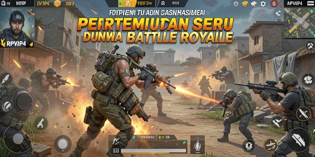 Tampilan gameplay RPVIP4 dengan aksi Battle Royale yang seru.
