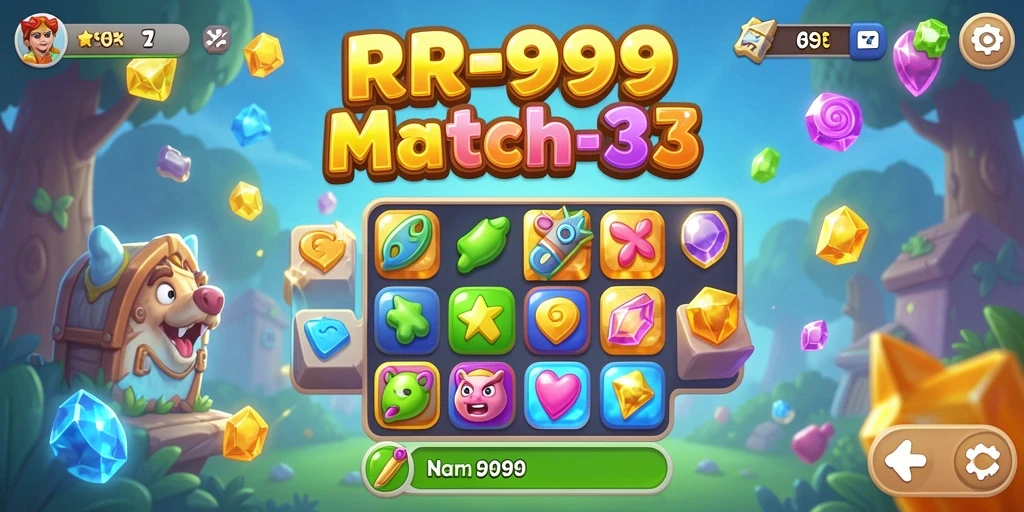 Tampilan gameplay menarik dari RR999 dengan tantangan Match-3.
